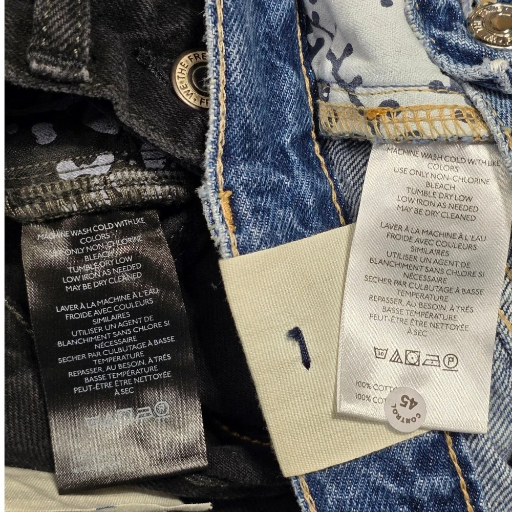 Free People We The‎ Free Ghost Town Denim Shorts Bundle Women 24 Black Blue
